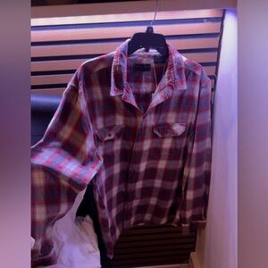 Field & Stream Red and Gray Plaid Shirt